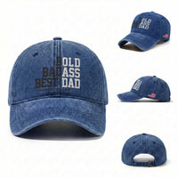Bold Badass Best Dad Washed Cotton Baseball Cap Funny Old Ass Father Gag Gift