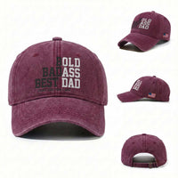 Bold Badass Best Dad Washed Cotton Baseball Cap Funny Old Ass Father Gag Gift