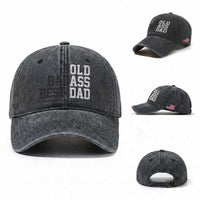 Bold Badass Best Dad Washed Cotton Baseball Cap Funny Old Ass Father Gag Gift