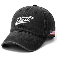 Dad Of Two Washed Cotton Baseball Cap Funny Daddy 2 Promoted for The Second Time