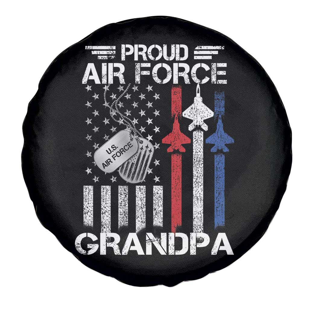Proud Air Force Grandpa Spare Tire Cover Military Army Grandfather Vintage American Flag