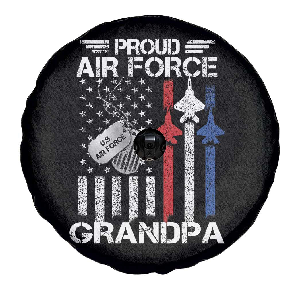 Proud Air Force Grandpa Spare Tire Cover Military Army Grandfather Vintage American Flag