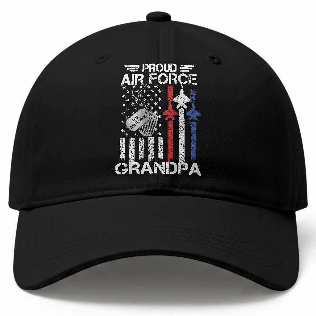 Proud Air Force Grandpa Baseball Cap Military Army Grandfather Vintage American Flag