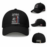 Proud Air Force Grandpa Baseball Cap Military Army Grandfather Vintage American Flag