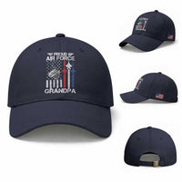 Proud Air Force Grandpa Baseball Cap Military Army Grandfather Vintage American Flag