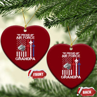 Proud Air Force Grandpa Ceramic Ornament Military Army Grandfather Vintage American Flag