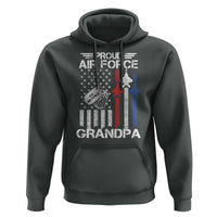 Proud Air Force Grandpa Hoodie Military Army Grandfather Vintage American Flag