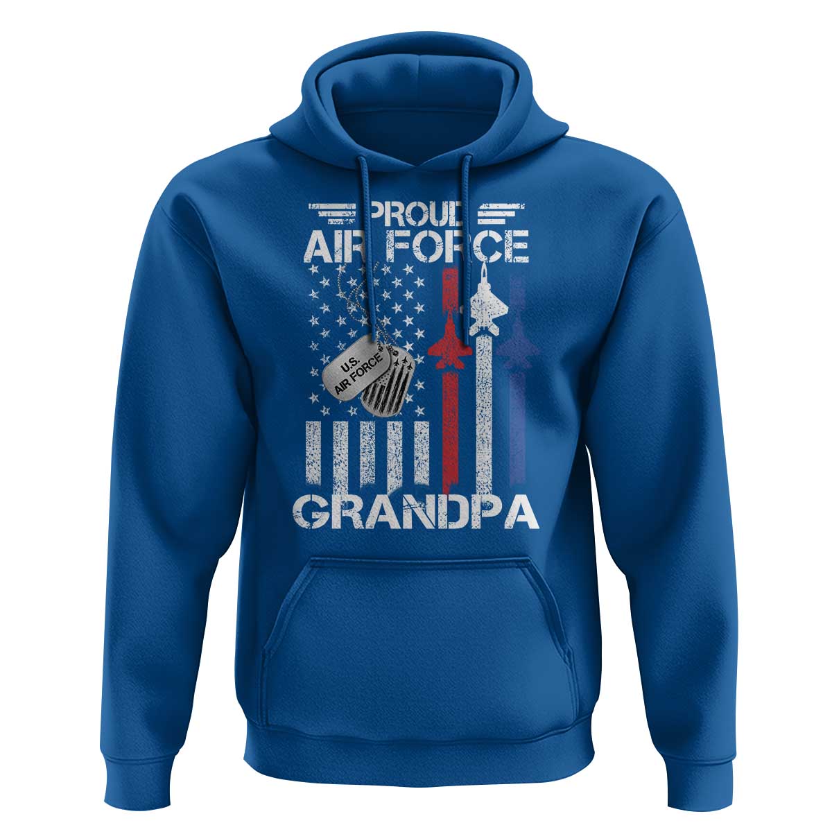 Proud Air Force Grandpa Hoodie Military Army Grandfather Vintage American Flag