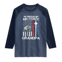 Proud Air Force Grandpa Raglan Shirt Military Army Grandfather Vintage American Flag
