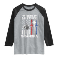 Proud Air Force Grandpa Raglan Shirt Military Army Grandfather Vintage American Flag