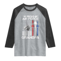 Proud Air Force Grandpa Raglan Shirt Military Army Grandfather Vintage American Flag