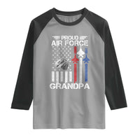 Proud Air Force Grandpa Raglan Shirt Military Army Grandfather Vintage American Flag