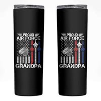 Proud Air Force Grandpa Skinny Tumbler Military Army Grandfather Vintage American Flag