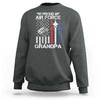 Proud Air Force Grandpa Sweatshirt Military Army Grandfather Vintage American Flag