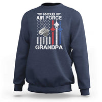 Proud Air Force Grandpa Sweatshirt Military Army Grandfather Vintage American Flag