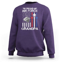 Proud Air Force Grandpa Sweatshirt Military Army Grandfather Vintage American Flag