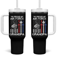 Proud Air Force Grandpa Tumbler With Handle Military Army Grandfather Vintage American Flag