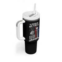 Proud Air Force Grandpa Tumbler With Handle Military Army Grandfather Vintage American Flag