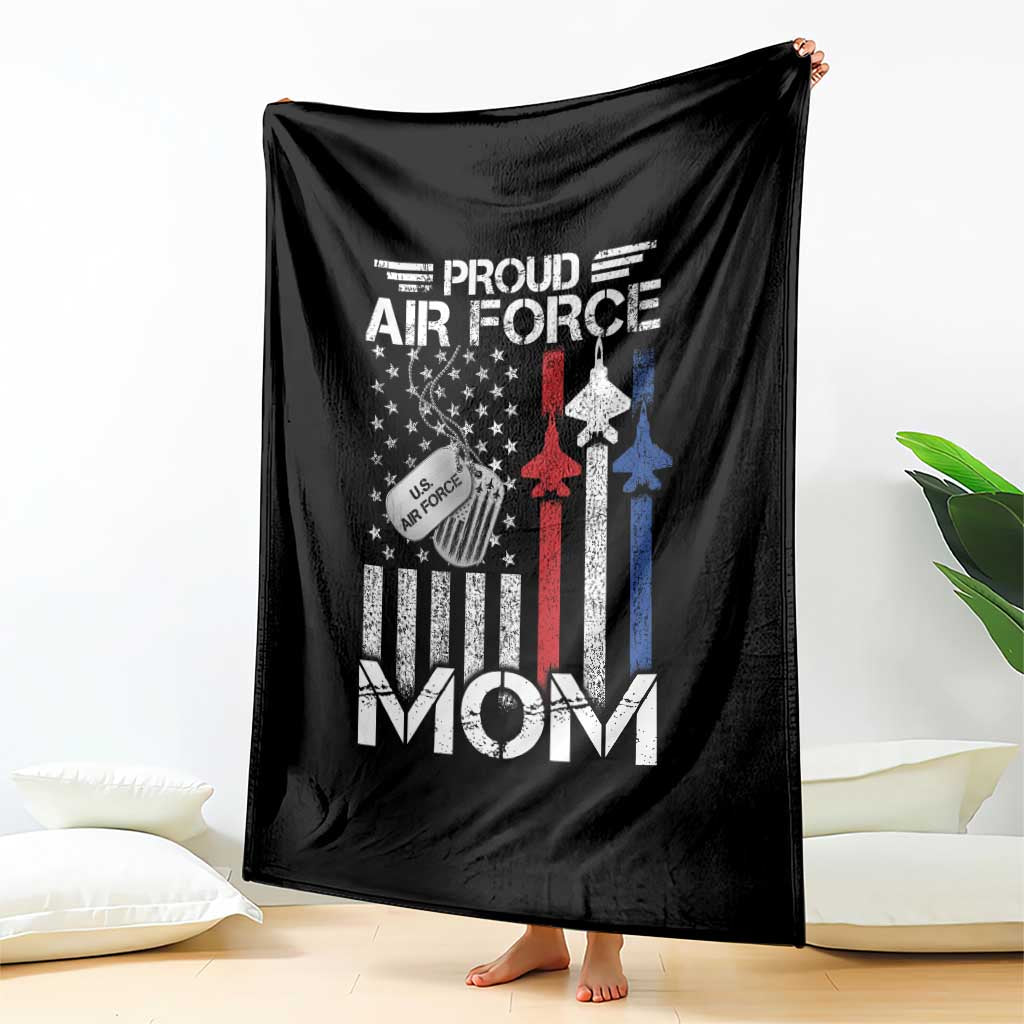 Proud Air Force Mom Throw Blanket Military Army Mama Vintage American Flag