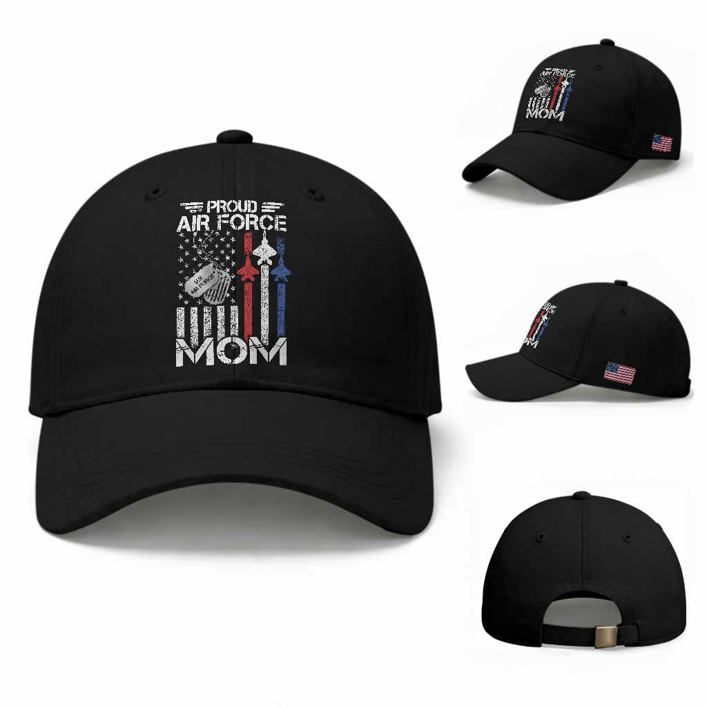 Proud Air Force Mom Baseball Cap Military Army Mama Vintage American Flag