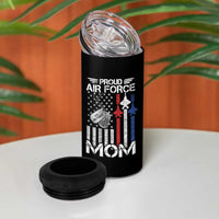 Proud Air Force Mom 4 in 1 Can Cooler Tumbler Military Army Mama Vintage American Flag