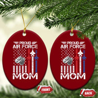 Proud Air Force Mom Ceramic Ornament Military Army Mama Vintage American Flag
