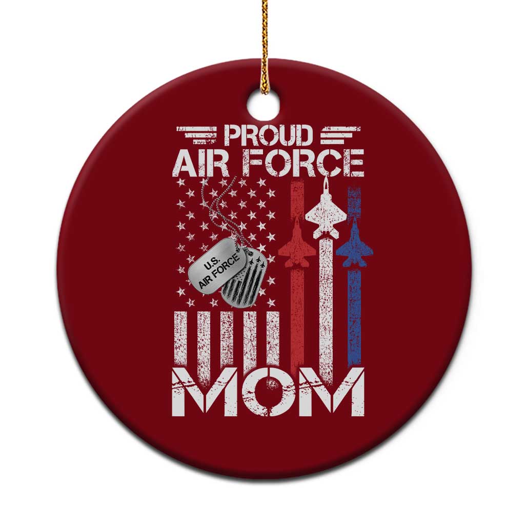 Proud Air Force Mom Ceramic Ornament Military Army Mama Vintage American Flag