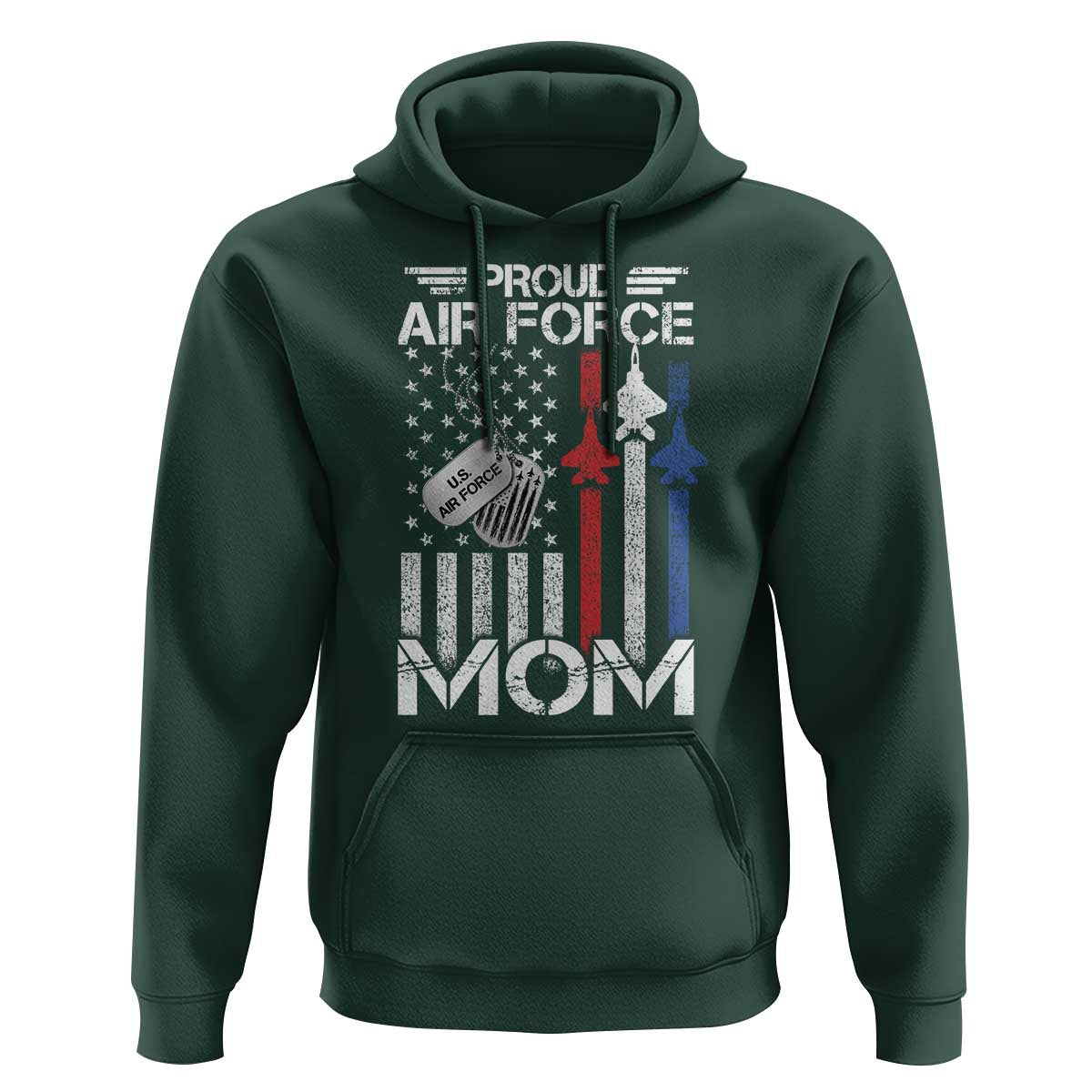Proud Air Force Mom Hoodie Military Army Mama Vintage American Flag