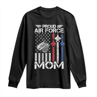 Proud Air Force Mom Long Sleeve Shirt Military Army Mama Vintage American Flag