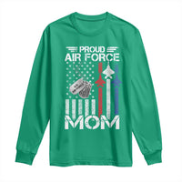 Proud Air Force Mom Long Sleeve Shirt Military Army Mama Vintage American Flag