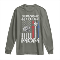 Proud Air Force Mom Long Sleeve Shirt Military Army Mama Vintage American Flag