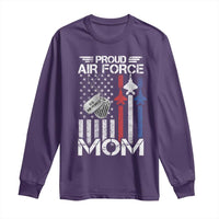 Proud Air Force Mom Long Sleeve Shirt Military Army Mama Vintage American Flag