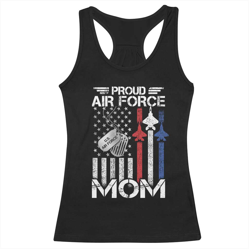 Proud Air Force Mom Racerback Tank Top Military Army Mama Vintage American Flag