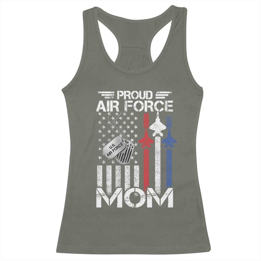 Proud Air Force Mom Racerback Tank Top Military Army Mama Vintage American Flag