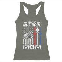 Proud Air Force Mom Racerback Tank Top Military Army Mama Vintage American Flag