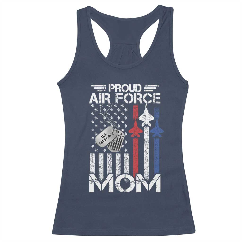 Proud Air Force Mom Racerback Tank Top Military Army Mama Vintage American Flag