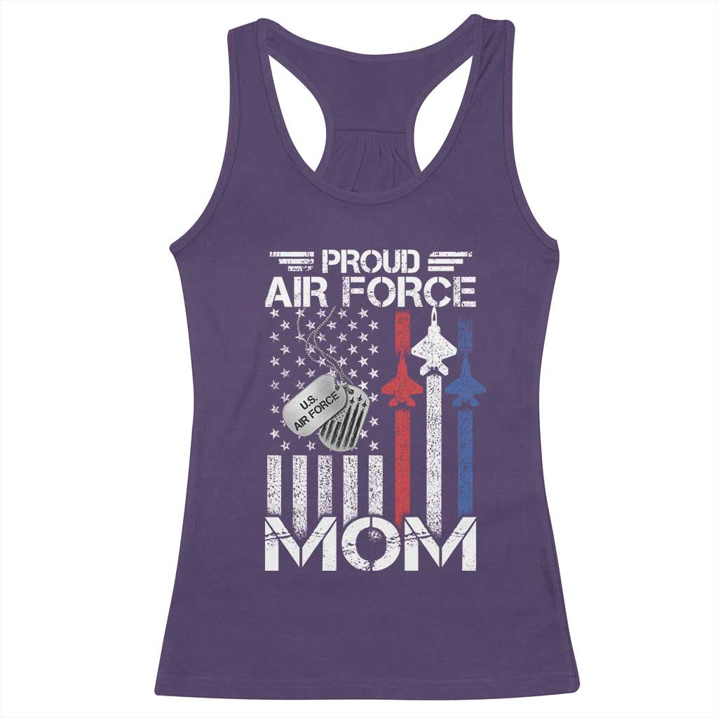 Proud Air Force Mom Racerback Tank Top Military Army Mama Vintage American Flag