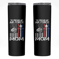 Proud Air Force Mom Skinny Tumbler Military Army Mama Vintage American Flag