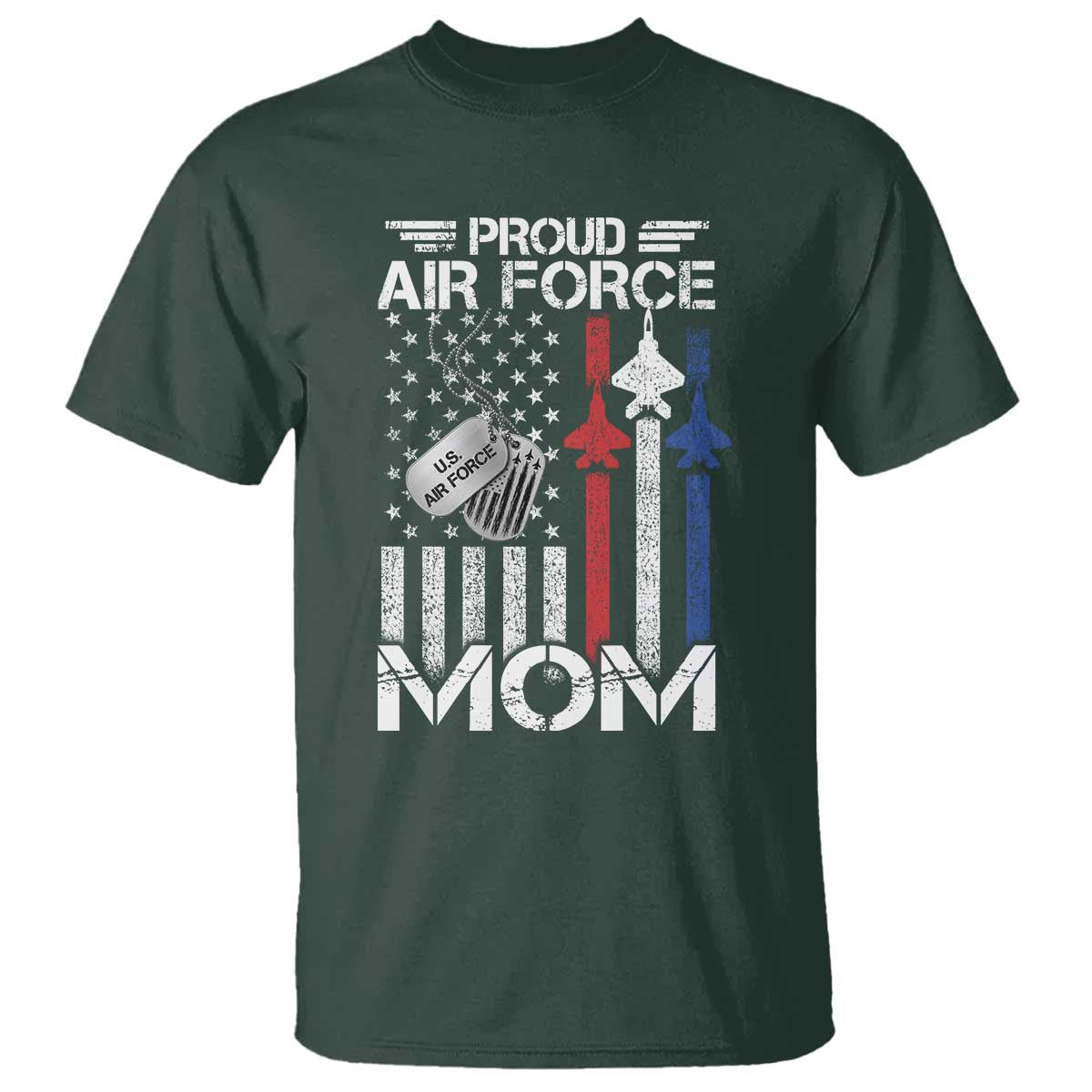 Proud Air Force Mom T Shirt Military Army Mama Vintage American Flag