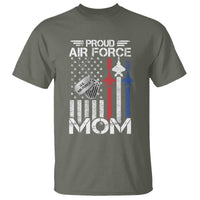 Proud Air Force Mom T Shirt Military Army Mama Vintage American Flag