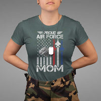 Proud Air Force Mom T Shirt Military Army Mama Vintage American Flag