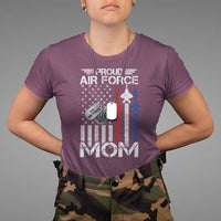 Proud Air Force Mom T Shirt Military Army Mama Vintage American Flag