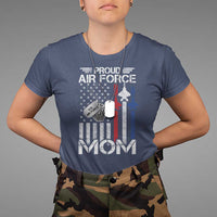 Proud Air Force Mom T Shirt Military Army Mama Vintage American Flag