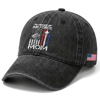 Proud Air Force Mom Washed Cotton Baseball Cap Military Army Mama Vintage American Flag