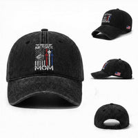 Proud Air Force Mom Washed Cotton Baseball Cap Military Army Mama Vintage American Flag