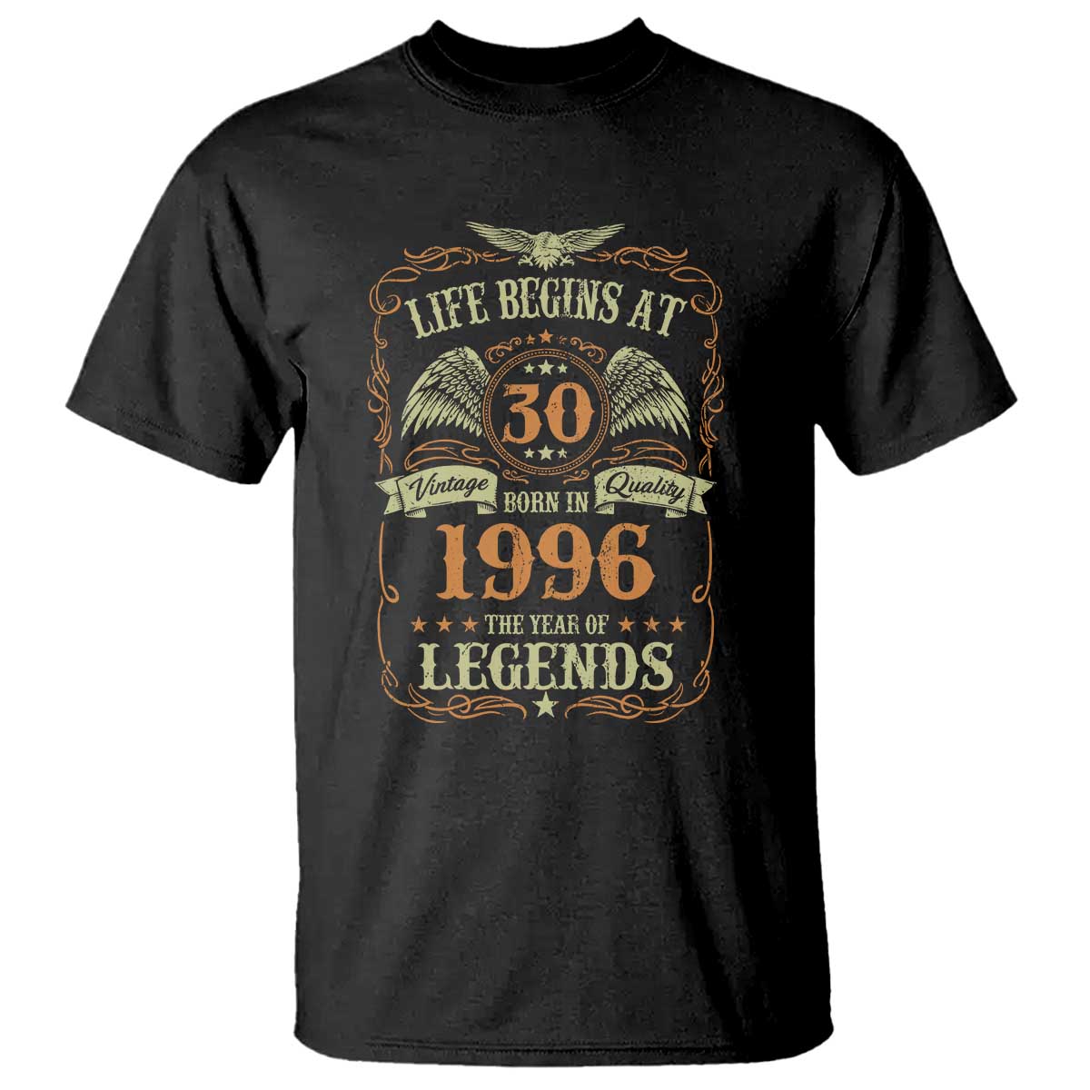 30th Birthday T Shirt Life Begins At 30 Born In 1996 The Year Of Legends