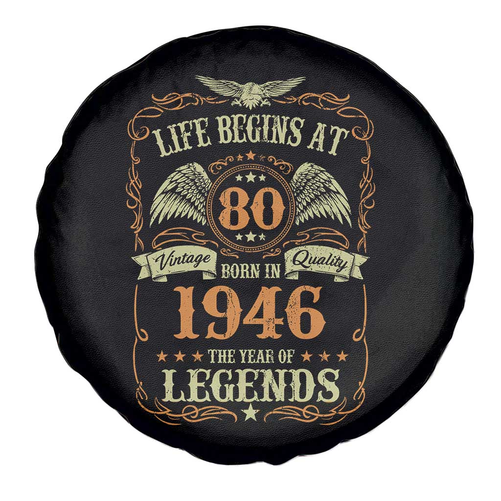 80th Birthday Spare Tire Cover Life Begins At 80 Born In 1946 The Year Of Legends