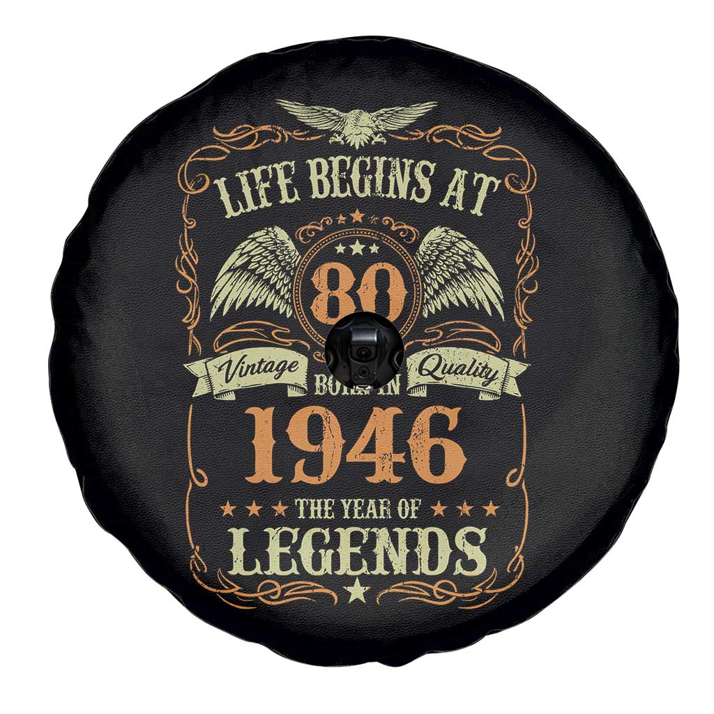 80th Birthday Spare Tire Cover Life Begins At 80 Born In 1946 The Year Of Legends