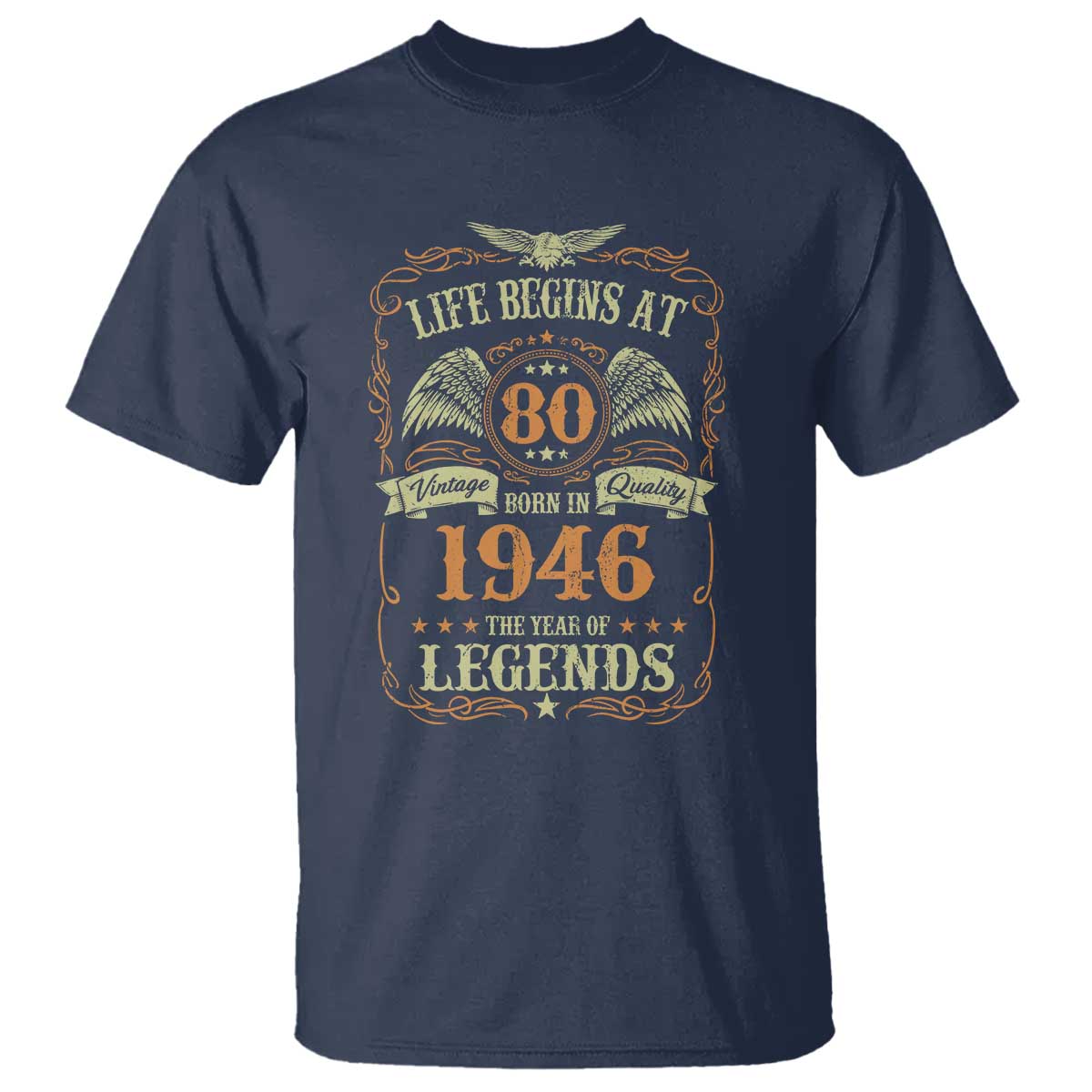 80th Birthday T Shirt Life Begins At 80 Born In 1946 The Year Of Legends