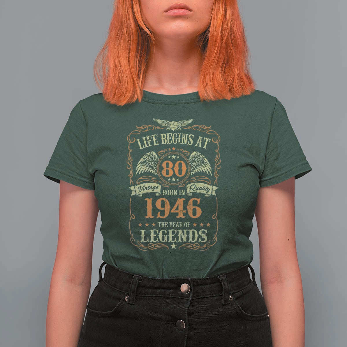 80th Birthday T Shirt For Women Life Begins At 80 Born In 1946 The Year Of Legends